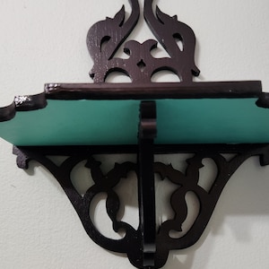 Wood painted Gothic shelves decor