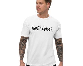 Nauti Ginger Mens Fitted Short Sleeve T-shirt White Redheads