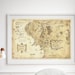 Middle Earth Map Lord of the Rings Map Map of Middle Earth - Etsy