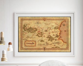 Chronicles Of Narnia, Narnia Map, Chronicles Of Narnia Print, Baby Shower Gift, Nursery Decor, Kids Nursery, Narnia Poster, Gift For Kids