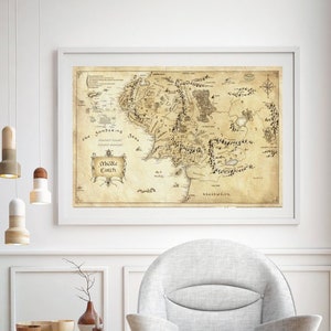 Carta da parati con mappa della Terra di Mezzo