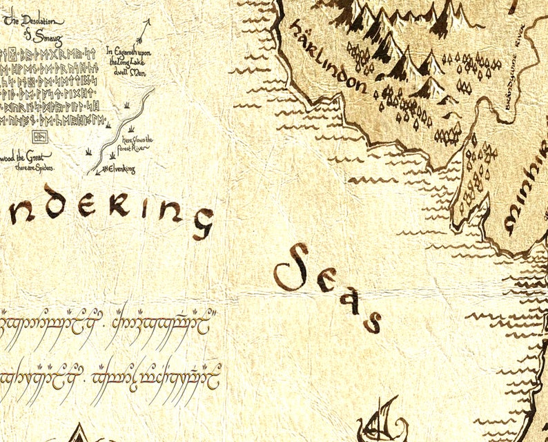 Carte de la Terre du Milieu Carte du Seigneur des Anneaux Etsy