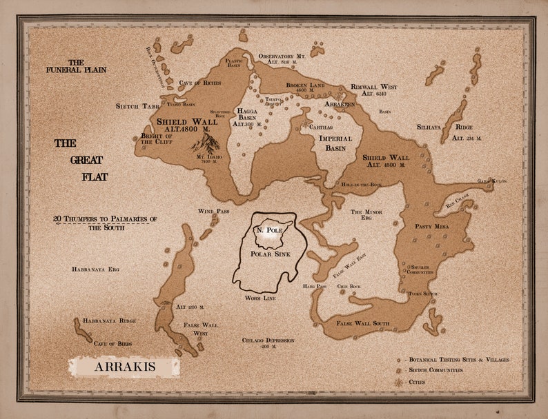 Dune Poster, Dune Movie Poster, Dune Book, Dune Art, Arrakis Map, Book