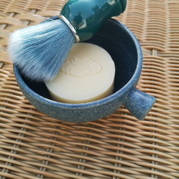 Pottery shaving bowl and brush (sold as a set or separately)