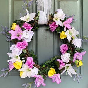 Spring Wreath Lilies Roses