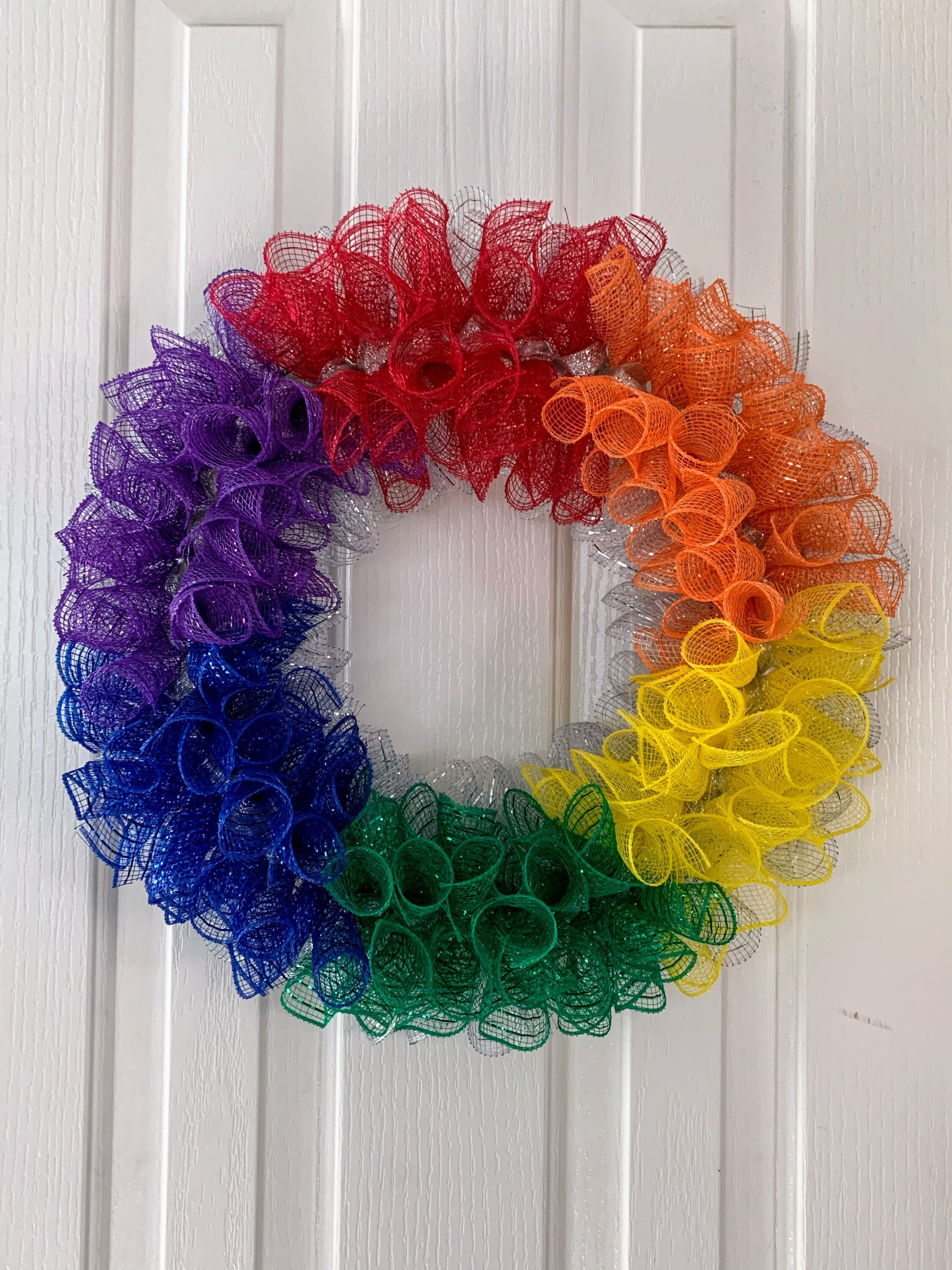 Pride Wreath For Front Door, Rainbow Welcome Wreath, LGBTQ, Gay