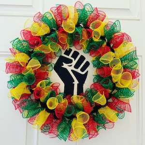 Power Fist BLM Red Green Yellow Wreath