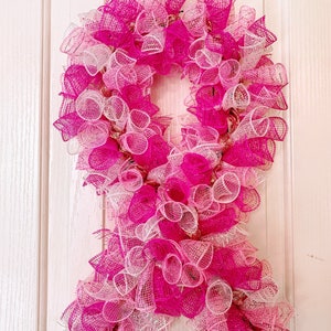 Awareness Ribbon Wreath Pink Breast Cancer