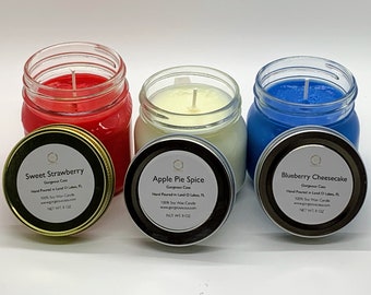 Patriotic Red White Blue Candle Set