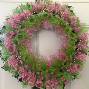Pérolas de guirlanda rosa e verde