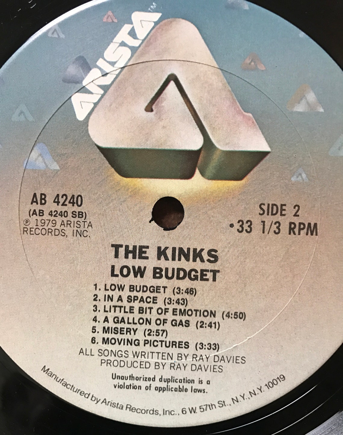 THE KINKS Low Budget Record Lp Arista AB 4240 1979 | Etsy