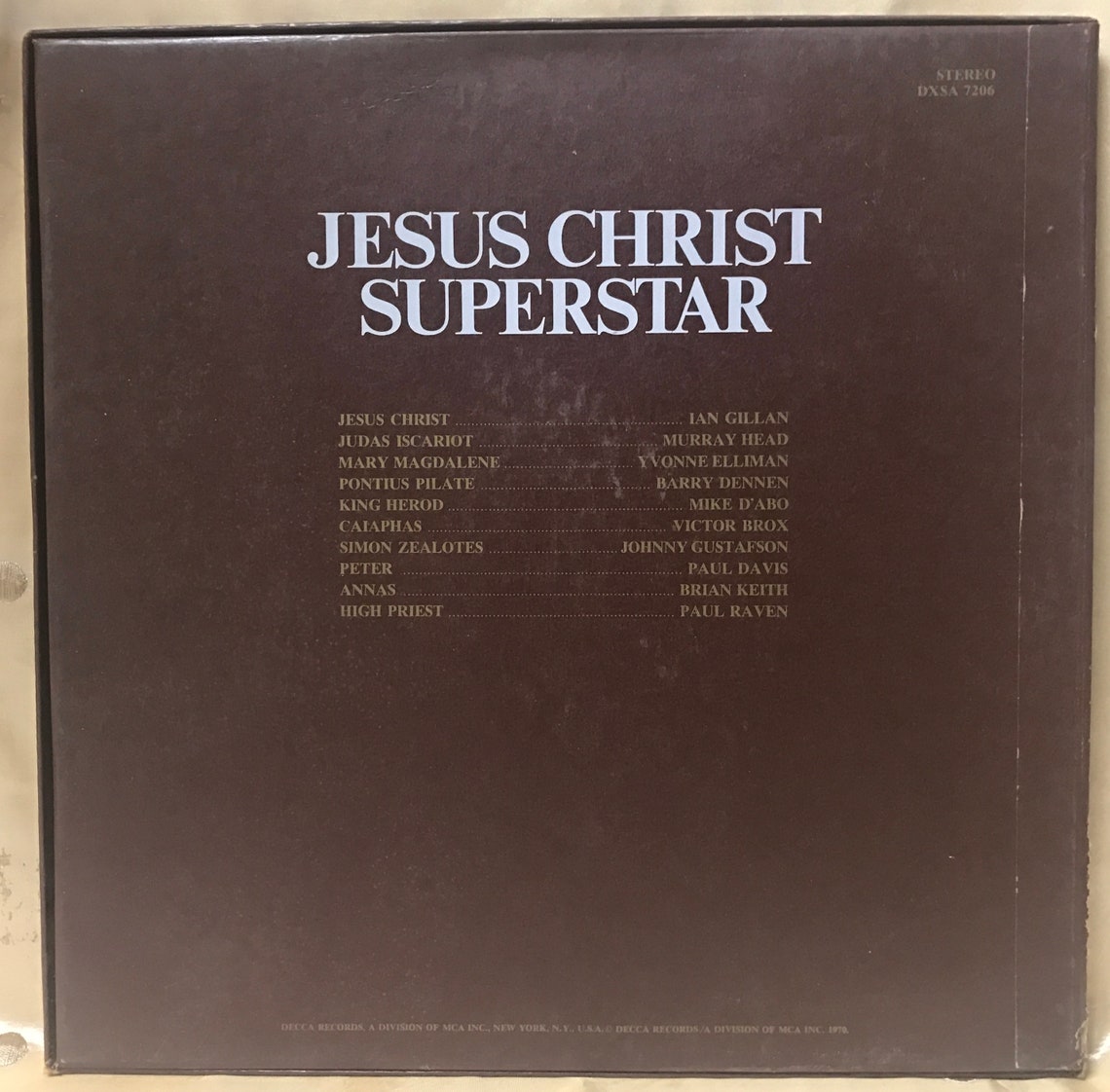 Jesus Christ Superstar Album 1970 Decca DXSA 7206 DBL Lp | Etsy