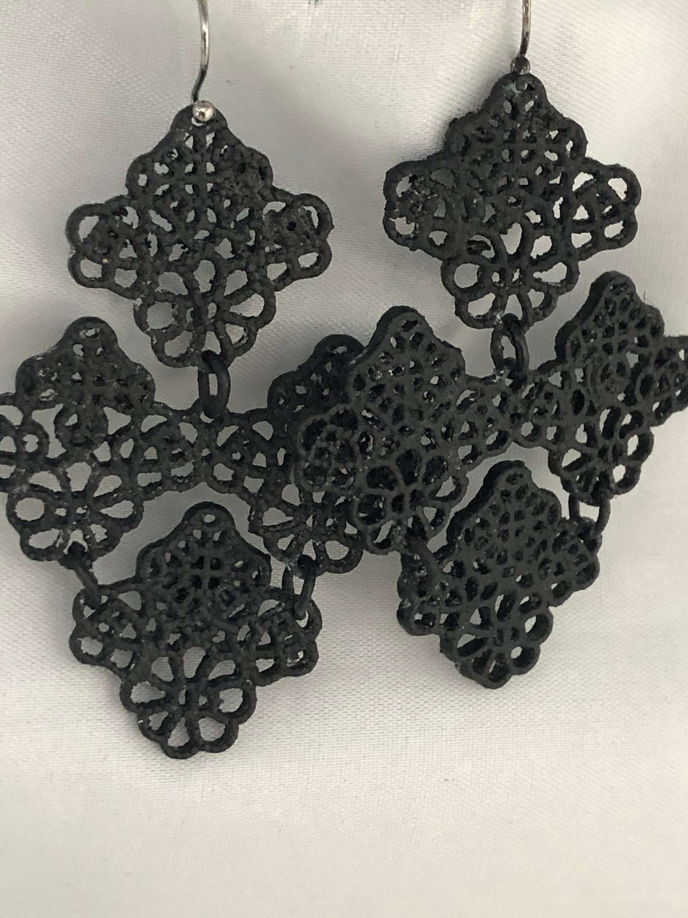 oxidized black earrings