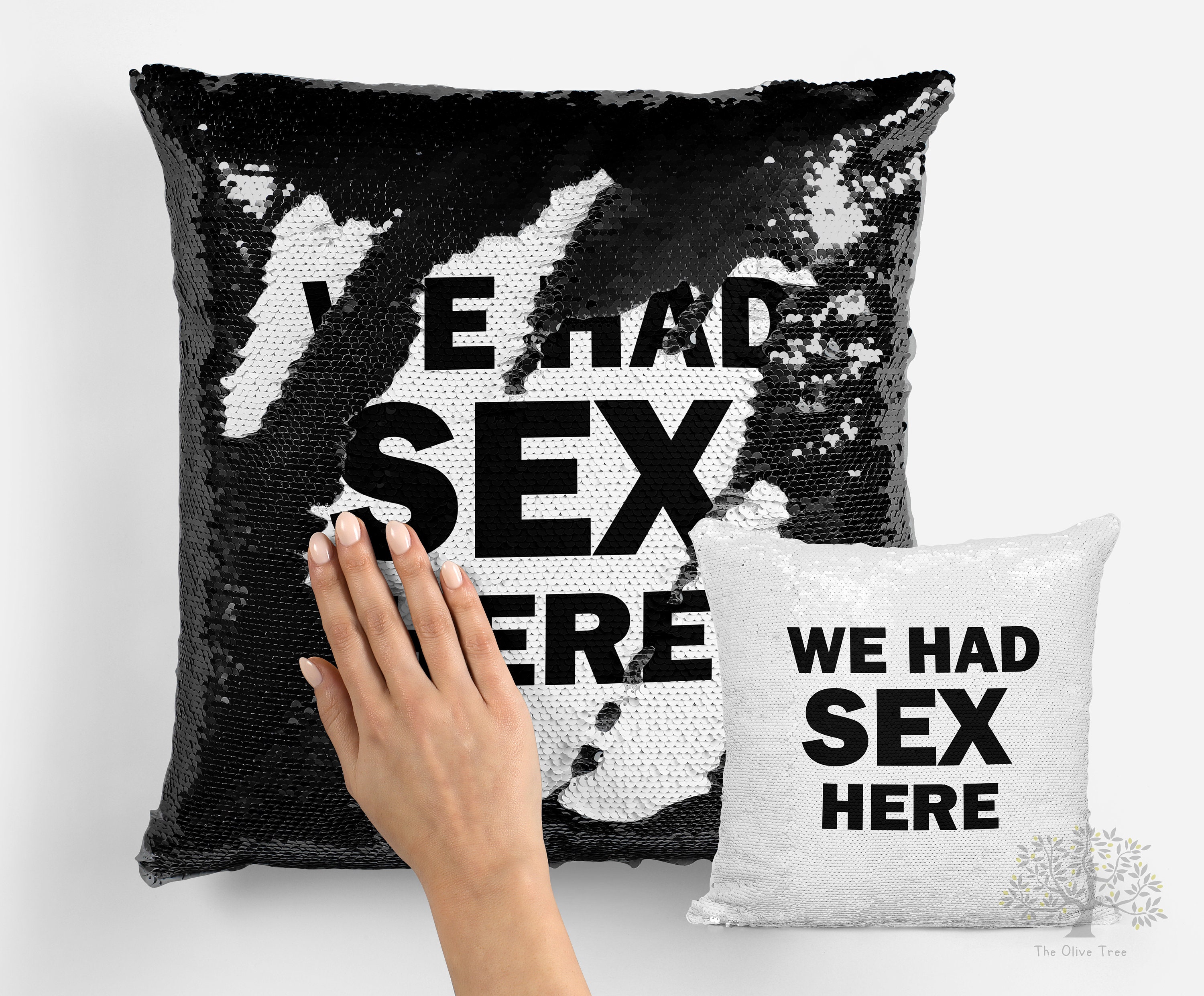 We Had Sex Here Sequin Cushion Adult Humour Funny T Etsy