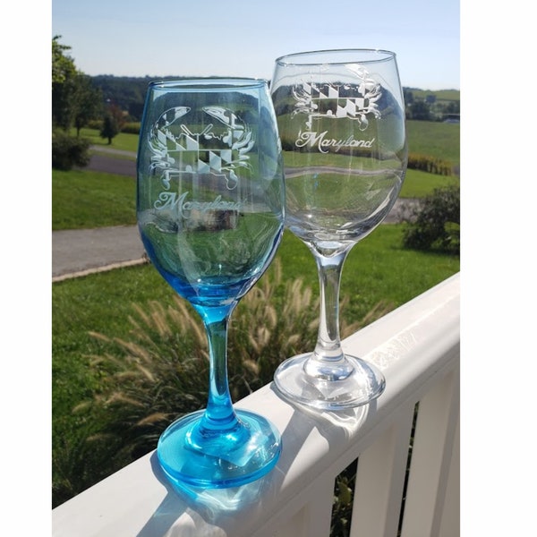 Crab Wine Glass Etsy