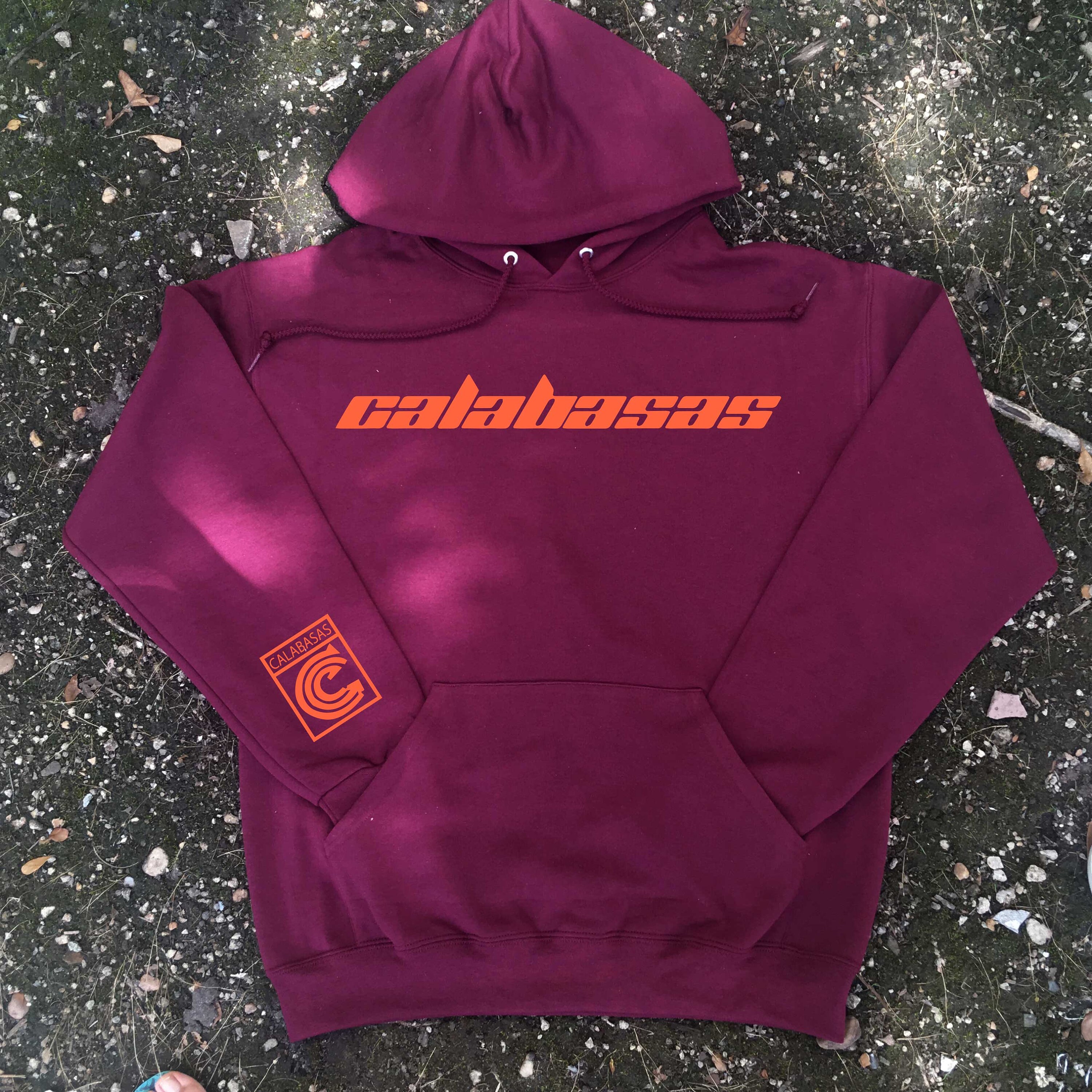 Calabasas Orange Logo Hoodie Kid Cudi Pullover Hodes Sweashirt Etsy
