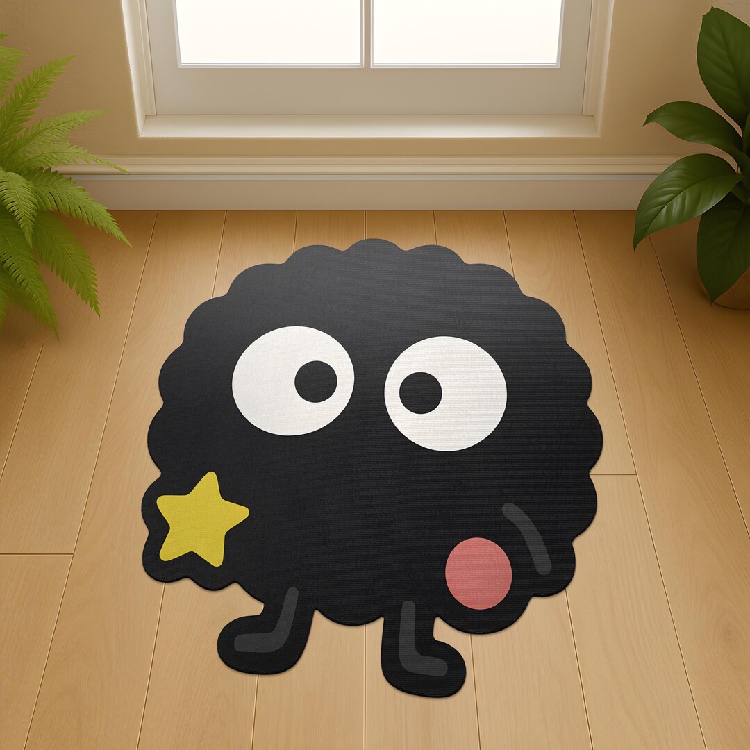 Soot Sprite Rug: Fluffy Velvet Mat in Custom Shape - Etsy