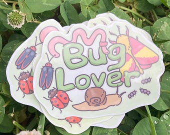 BUG LOVER Vinyl Sticker | Silly Waterproof Laptop Decal