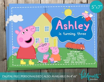 Peppa Pig Invitation Etsy