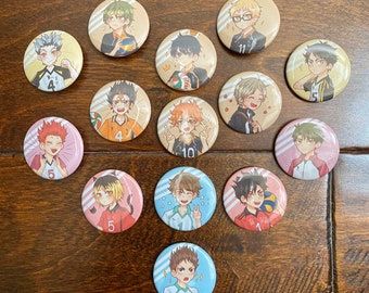 Apehuyuan Haikyuu Anime Button Pins Brooch Pin Set for Clothes Backpack Hat