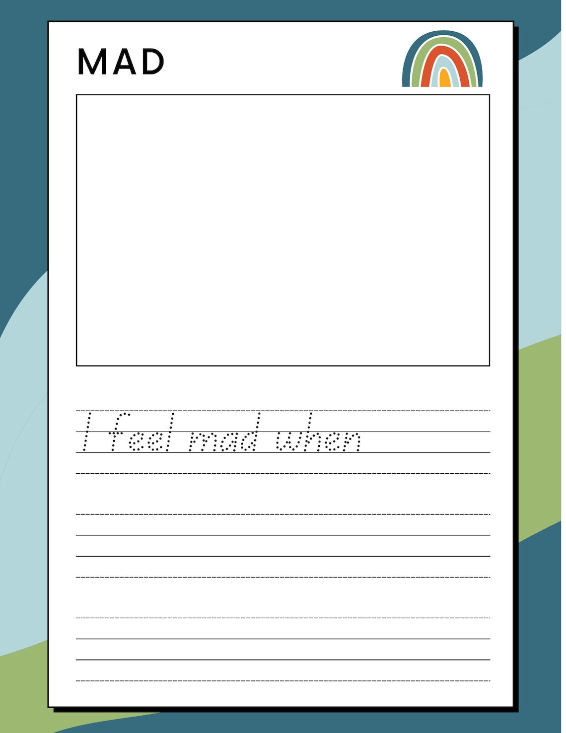 Social Emotional Learning Writing Worksheets-Social Emotional Learning Worksheets-Feelings Writing Prompts-Social Emotional Learning-Tracing image 1