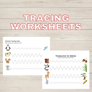 Feuille de traçage pour enfants| Feuilles de travail sur le traçage | Feuilles de travail de pré-traçage| Pratique de la motricité fine