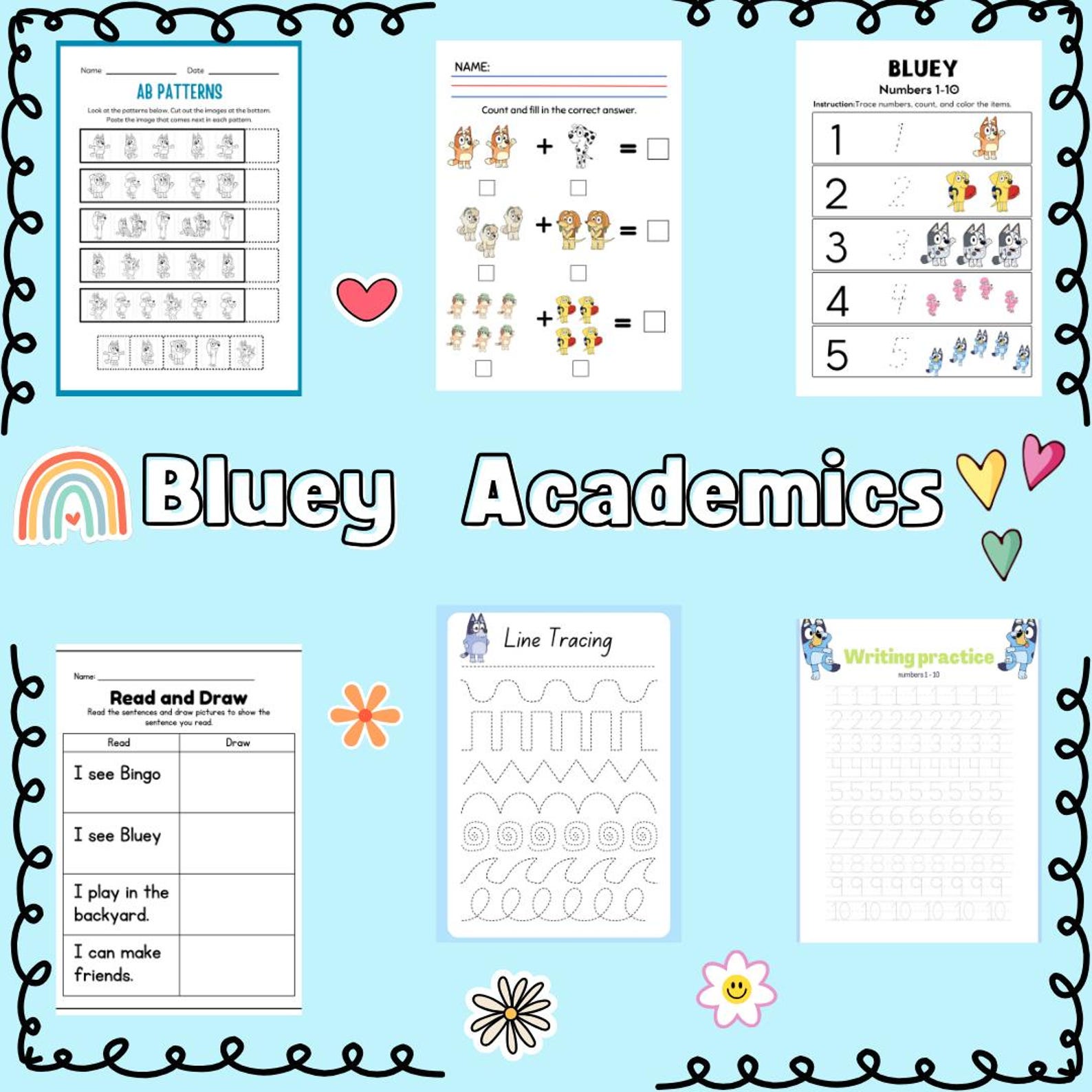 Bluey Academic Workbook bluey Math bluey Reading bluey Worksheets for Bluey Academic Workbook bluey Math bluey Reading bluey Worksheets for