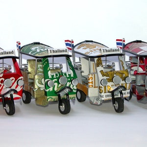 Handmade Thai Miniature Tuk Tuk Model from Recycle Can