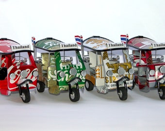 Handmade Thai Miniature Tuk Tuk Model from Recycle Can