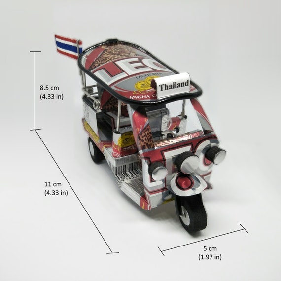 Handmade Thai Miniature Tuk Tuk Model From Recycled Can