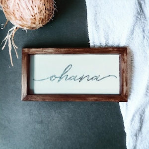 Panneau Ohana, panneau familial, panneau vintage, shabby chic, fait main, d'inspiration vintage, 6 x 12