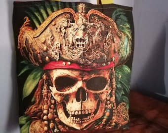 Torba gobelinowa żakardowa z czaszką pirata