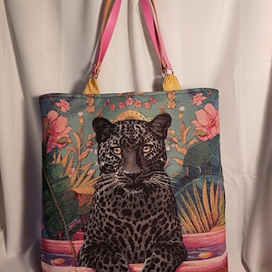 Black Panther Jacquard Gobelin Tote Bag – Handmade in Italy