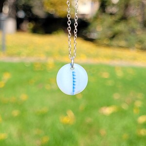 Genuine Opaline White and Blue Ohajiki Seaglass & Sterling Silver Choker/Ohajiki Seaglass Necklace/Opaline Seaglass Jewelry/Ohajiki Necklace