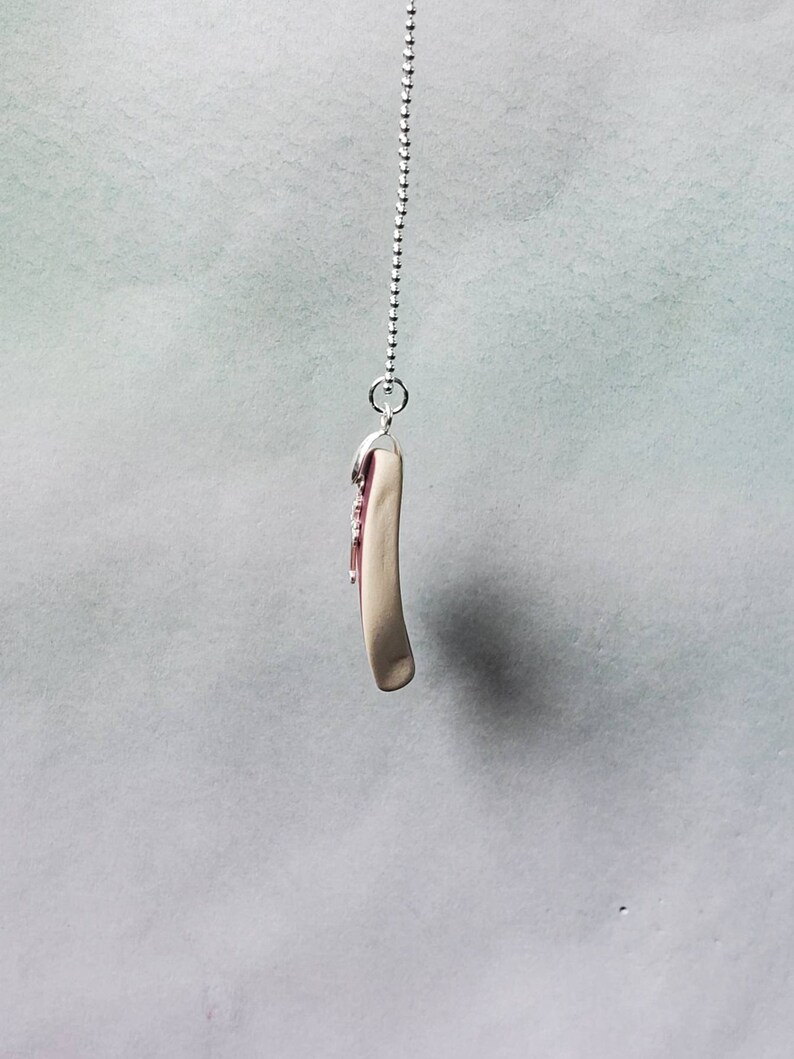 Genuine Purple Sea Pottery Pendant & Sterling Silver Cross image 6