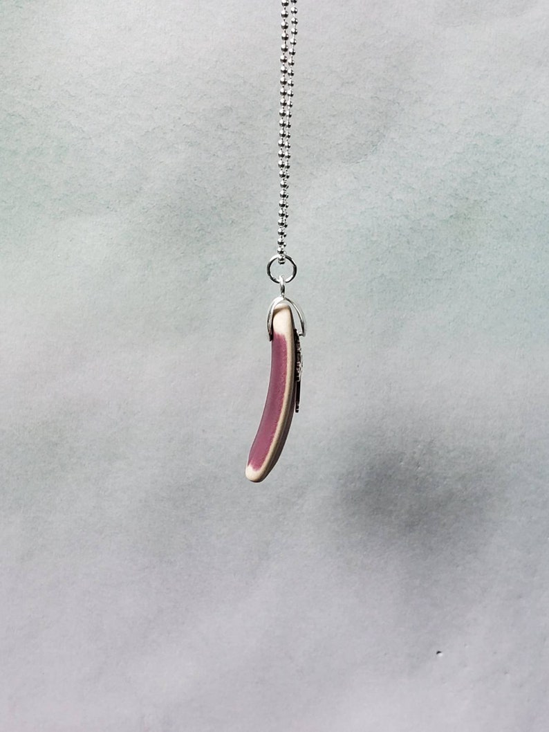 Genuine Purple Sea Pottery Pendant & Sterling Silver Cross image 4