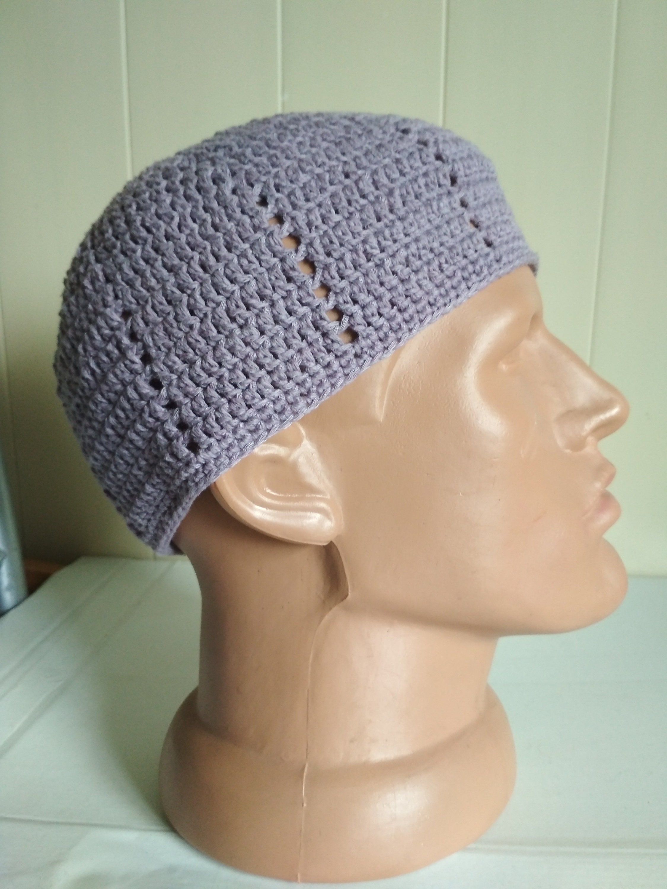 The Kufi Grey Cotton knit Kufi hat Hat for religious Etsy