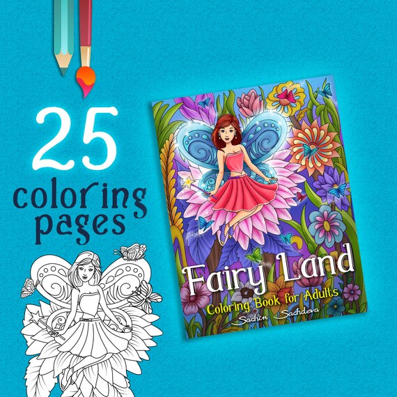 Fairy Land Enchanted Fantasy Coloring Book for Adults by | Etsy
