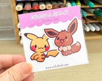 Mini Videospiel Kreatur Sticker Blatt | Chibi Monster Aufkleber für Journals & Planer | Bunte Kawaii Aufkleber