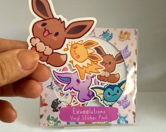 Eeveelution Stickers (9pc Set) Waterproof Vinyl Decals