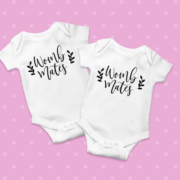 Womb Mates SVG. Twin Quote, Twin Babies, Onsies, Baby-born, Cute Babywear, Multiple Birth clothing, Cricut Cut File