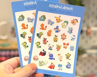 Mini Video Game Creature Sticker Sheet | Chibi Monster Stickers for Journals & Planners | Colourful Kawaii Stickers