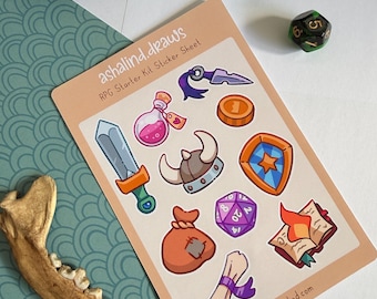 DnD RPG Fantasy Items Stickers | Adventure Kit for Journals (6in x 4in)