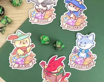 D&D Dungeons and Dragons Fantasy Class Vinyl Aufkleber | RPG Wasserflasche Aufkleber