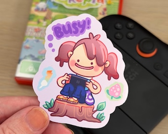 Pokopia Ditto Busy Video Gamer Vinyl Sticker