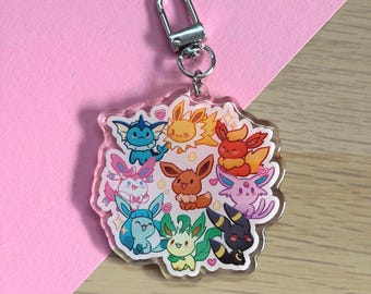 Eeveelutions Eevee and Friends Acrylic Keychain