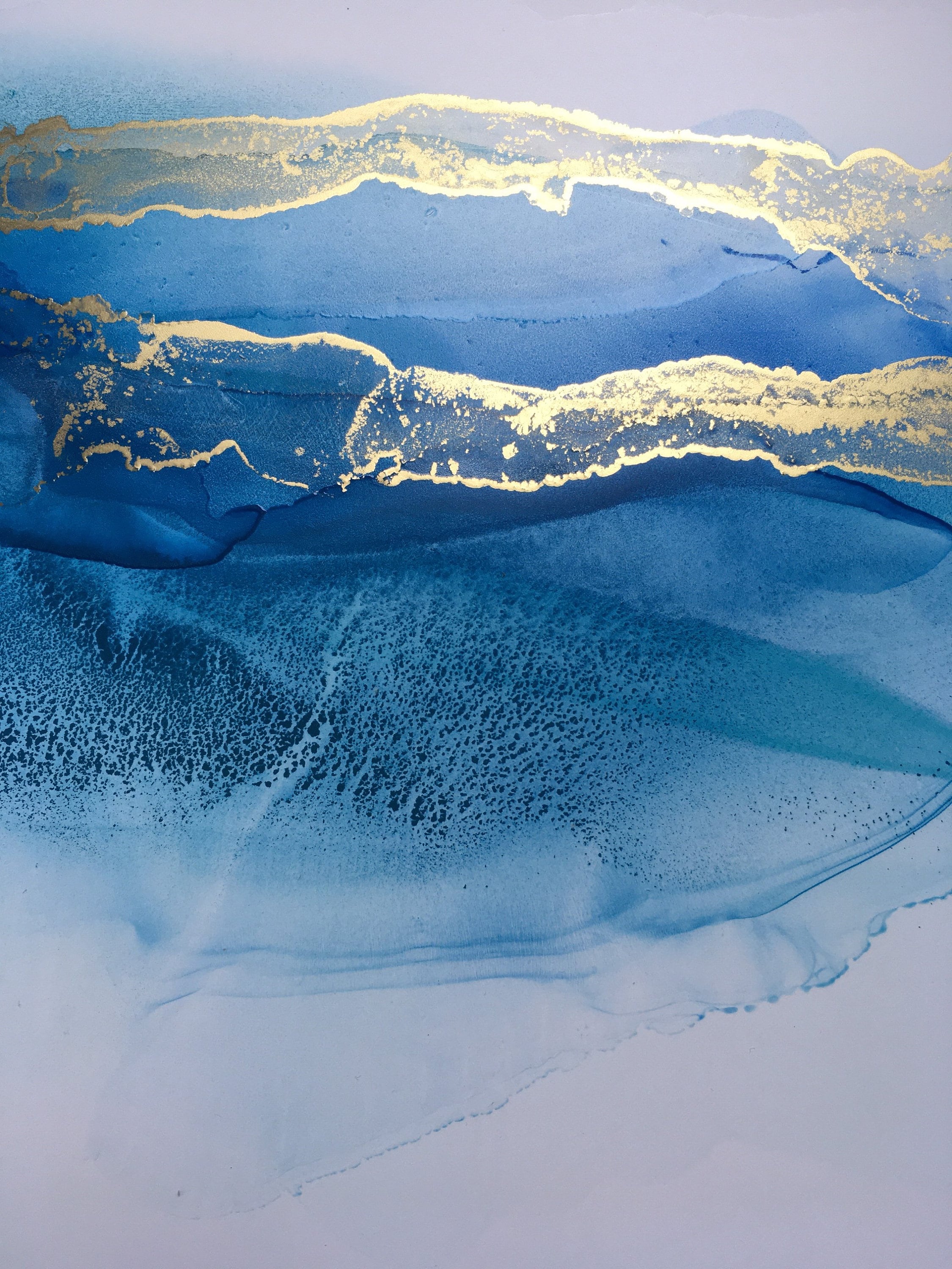 Abstract Beach Wall Art Minimalist Original Painting Blue Etsy