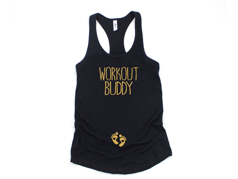 Pregnancy gift Pregnancy Workout Tank Pregnancy Announcement Pregnant Workout Tank Maternity Workout Tank Workout Buddy Tank