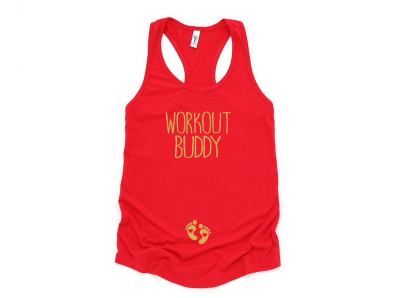 Pregnancy gift Pregnancy Workout Tank Pregnancy Announcement Pregnant Workout Tank Maternity Workout Tank Workout Buddy Tank