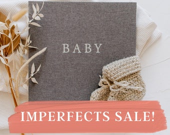 IMPERFECT [cosmetic flaw] Baby Memory Book for Boys - Trucks, Trains, Helicopters and Planes - Photo Keepsake to Record Milestones & Firsts